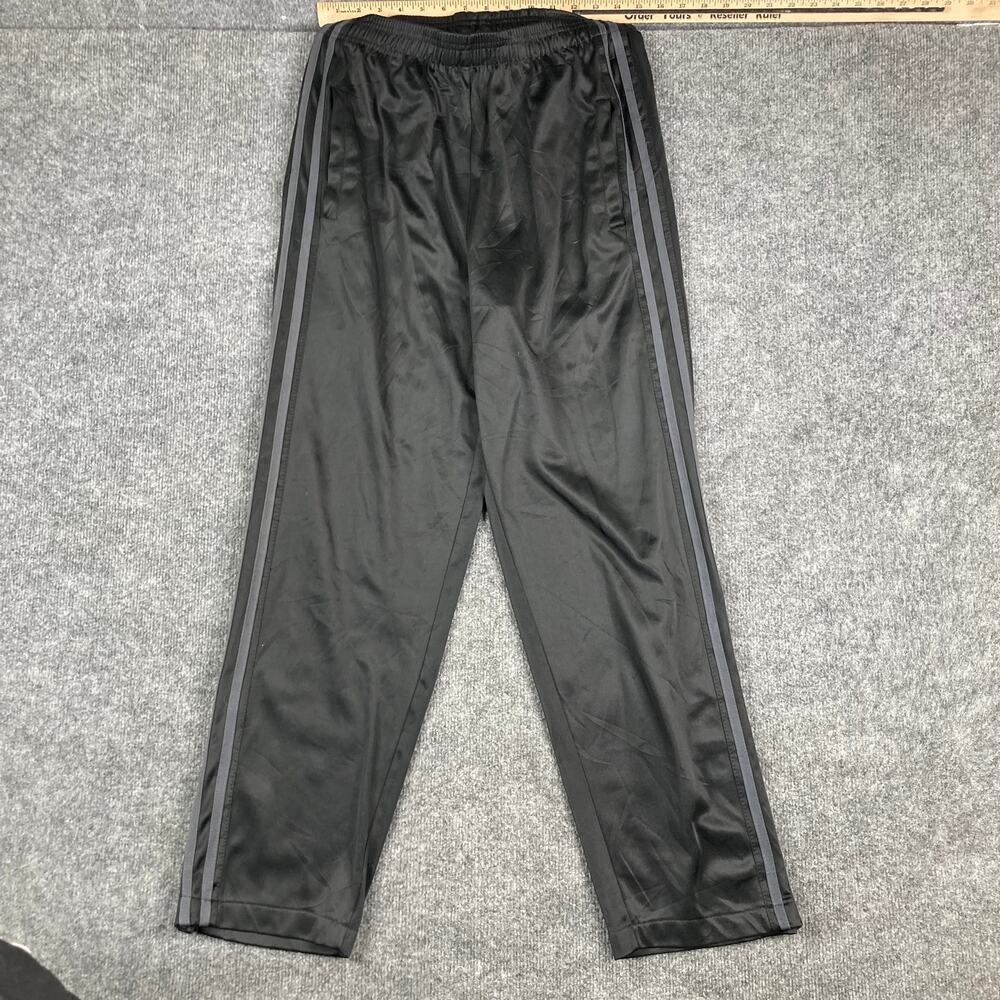 Aeroline Track Pants Mens Medium Black Athletic Stripe Workout Joggers